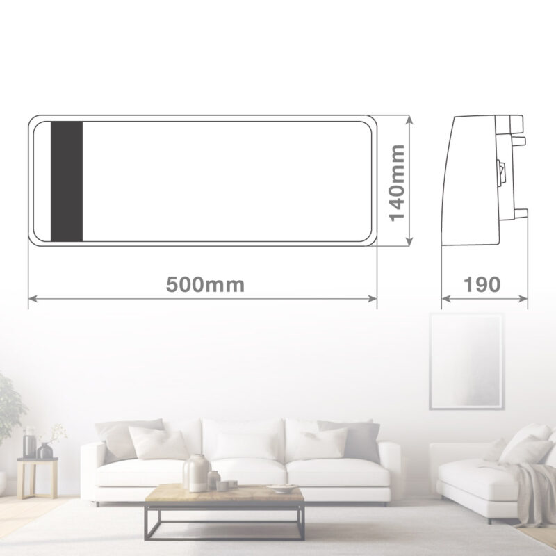 Calefactor split de pared 2000W para baños IPX2 - Imagen 7